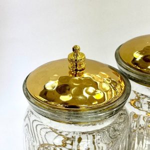 بانکه طلایی مجموعه سه عددی به همراه استند آینه ای مدل 1458