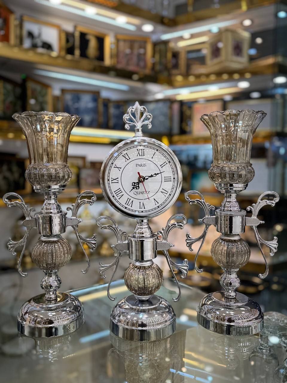 ست ساعت و شمعدان سیلور 9012