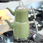 کتری قوری رنگ سبز زیتونی