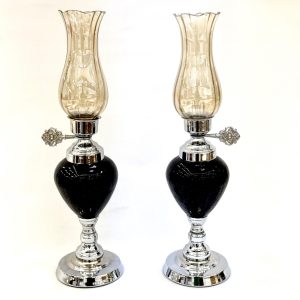 ست ساعت و شمعدان مشکی سیلور 6032