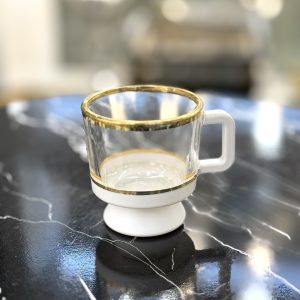 شات ساده سفید طلایی (6 تایی)