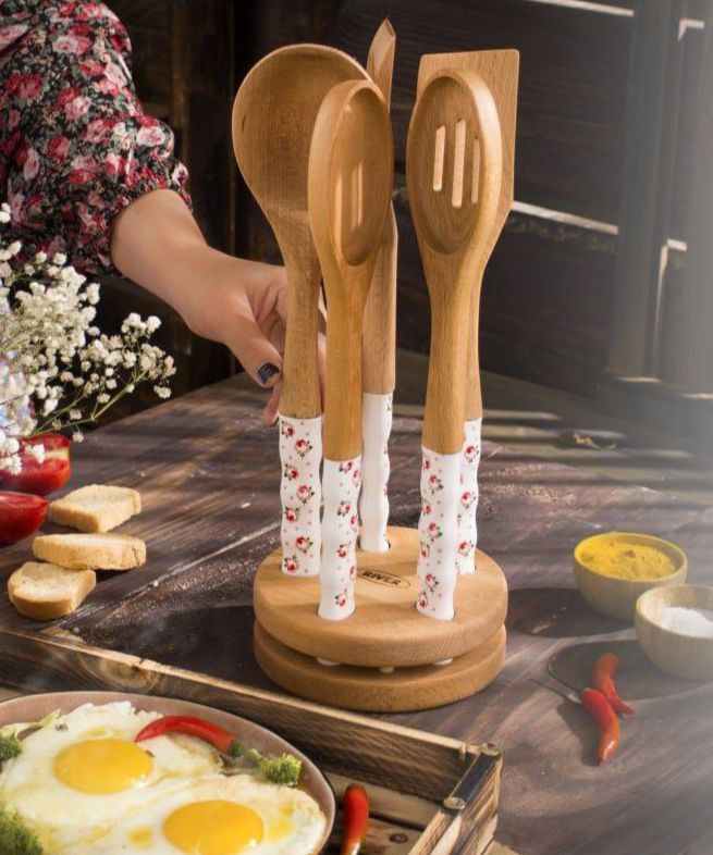 کفگیر ملاقه دسته چینی رز گل محمدی RIVER ریور کد 8437