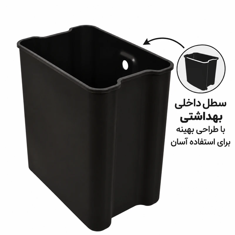 سطل زباله چهارگوش 20 لیتر نوک مدادی UN-4305 - Image 4