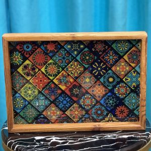 سینی چوبی طرح دار 0030